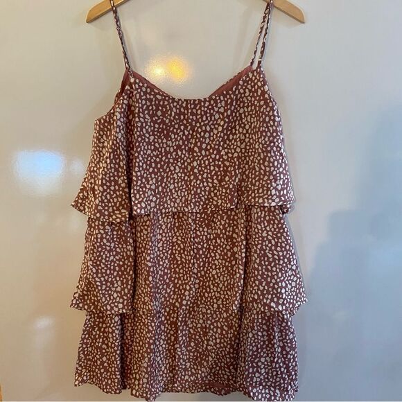 Vine & Love mauve dotted polka dot dress new with tags size large - Picture 3 of 6